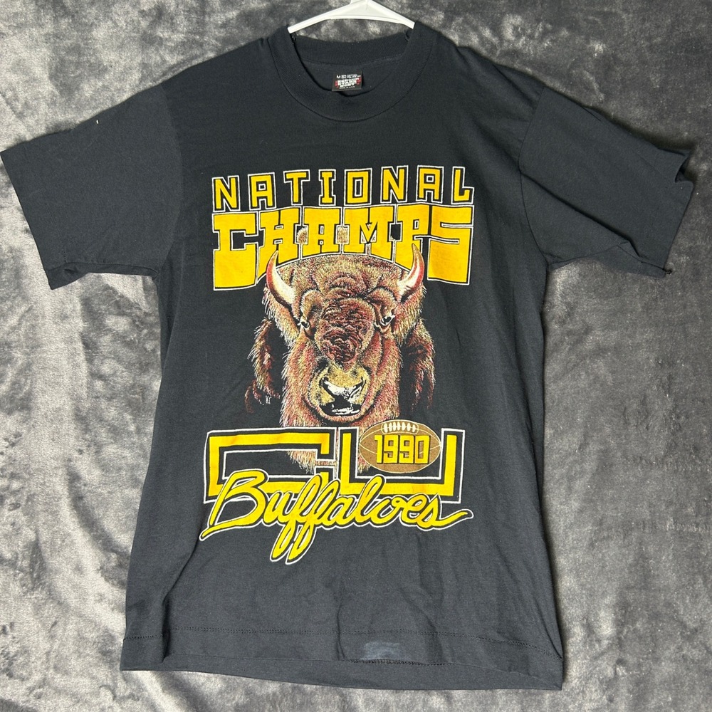 Vintage 1990 Colorado Buffaloes National Champions T-Shirt Screen Stars Best M
